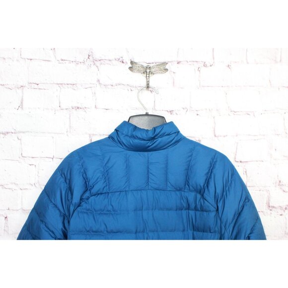 LL Bean Beans Down Jacket Full Zip Quilted Fleece Lined Polyester Blue L - Picture 4 of 10